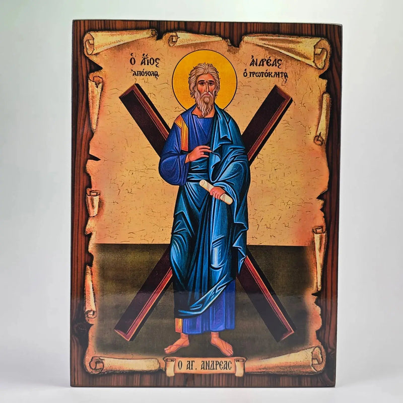 Orthodox Byzantine icon of Saint Andrew the First-Called Apostle, made in Patra, Greece