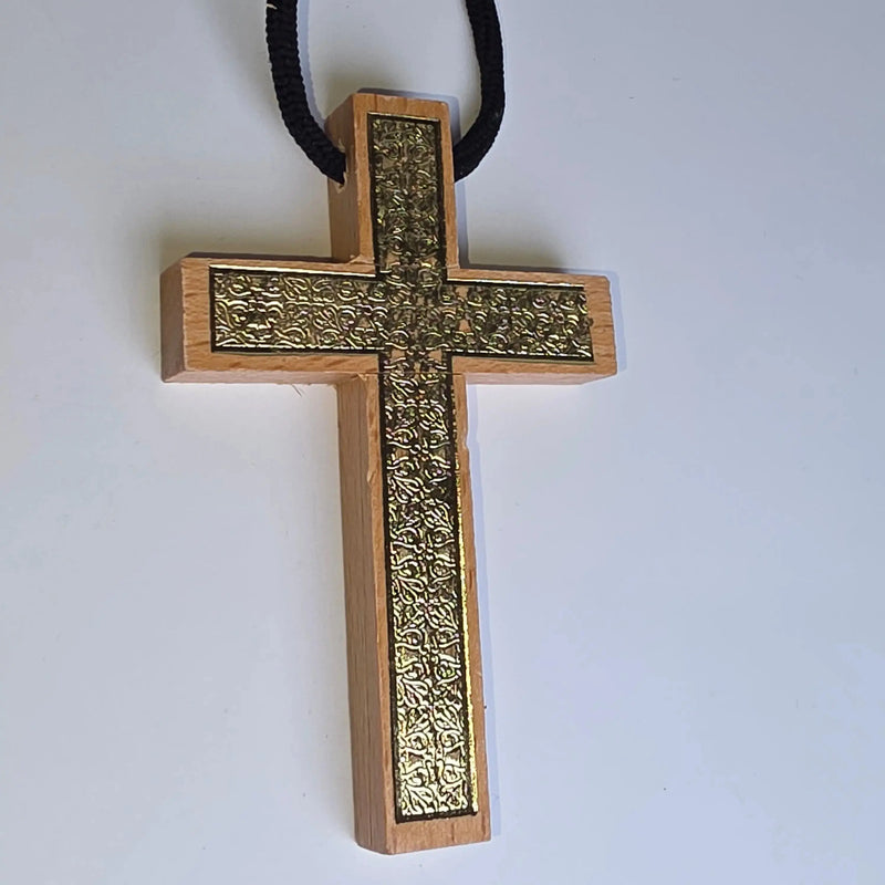 Orthodox wooden cross for car and house blessing, 8 x 5 cm, made in Greece