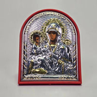 Panagia of the Three Hands (Tricherousa) Silver & Gold-Plated Icon Sacred Icon House