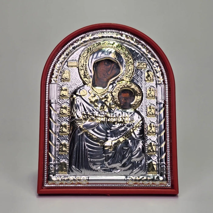 Panagia Portaitissa (Iveron) Silver & Gold-Plated Icon Sacred Icon House