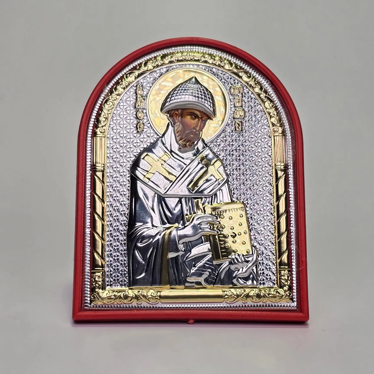 Saint Spyridon Silver & Gold-Plated Icon Sacred Icon House