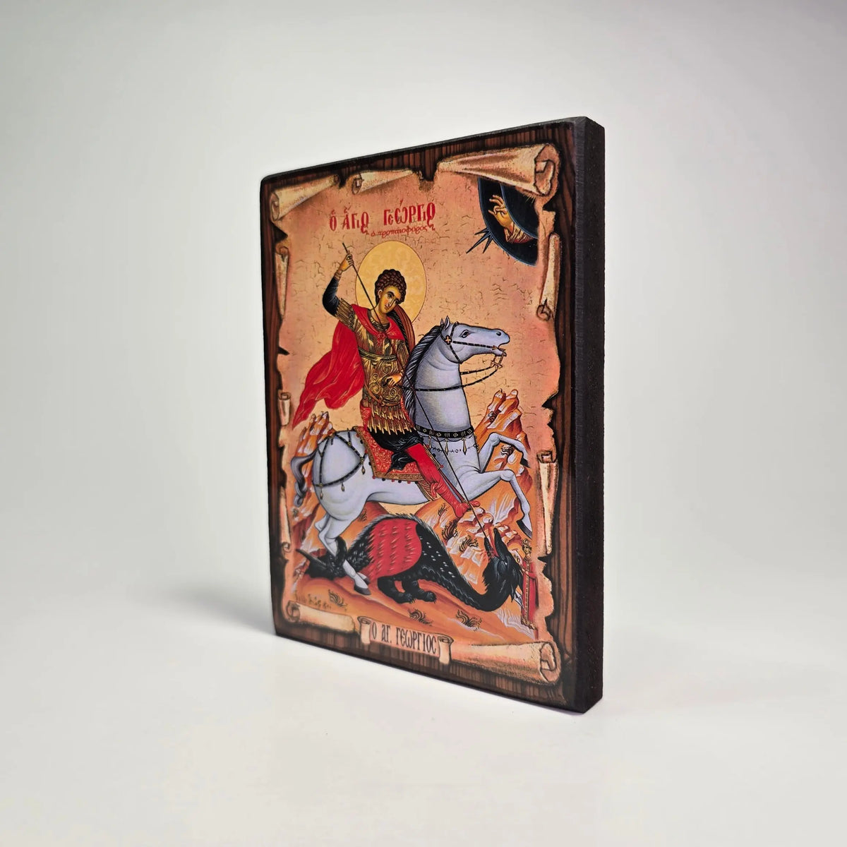 Saint George the Dragon Slayer Byzantine Icon – Handcrafted in Greece, Patra Patra