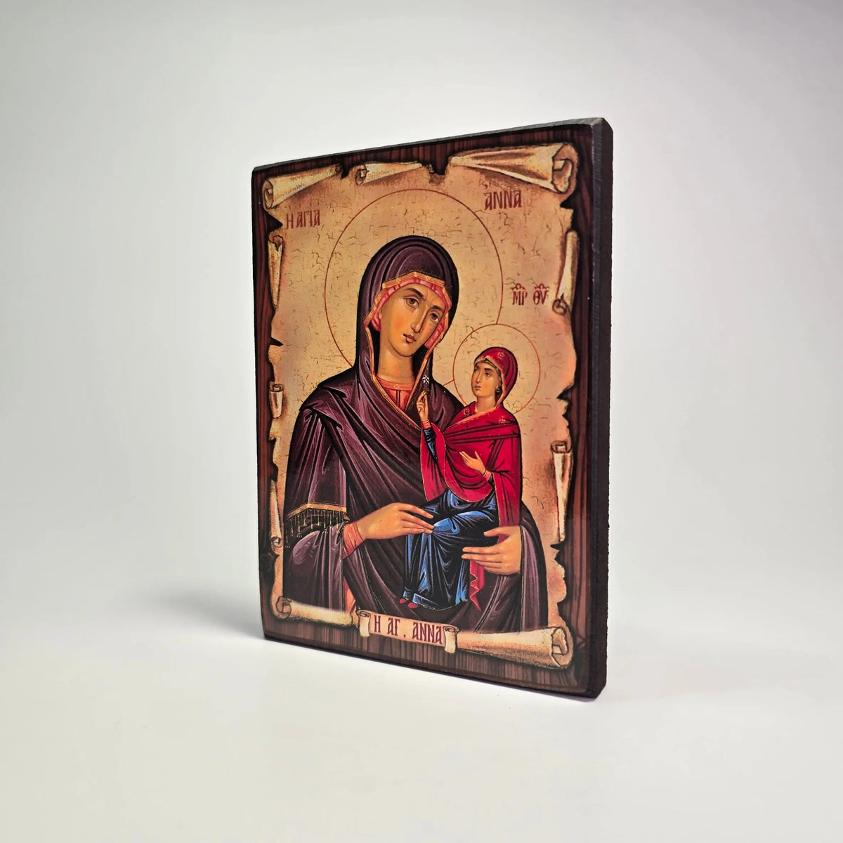 Saint Anna with the Theotokos Byzantine Icon – Made in Greece, Patra Mount Athos