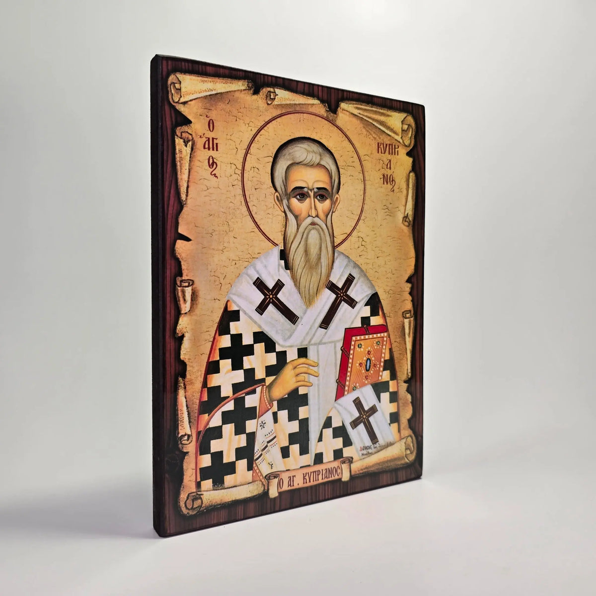 Saint Cyprian Byzantine Icon – Made in Greece, Patra Sacred Icon House