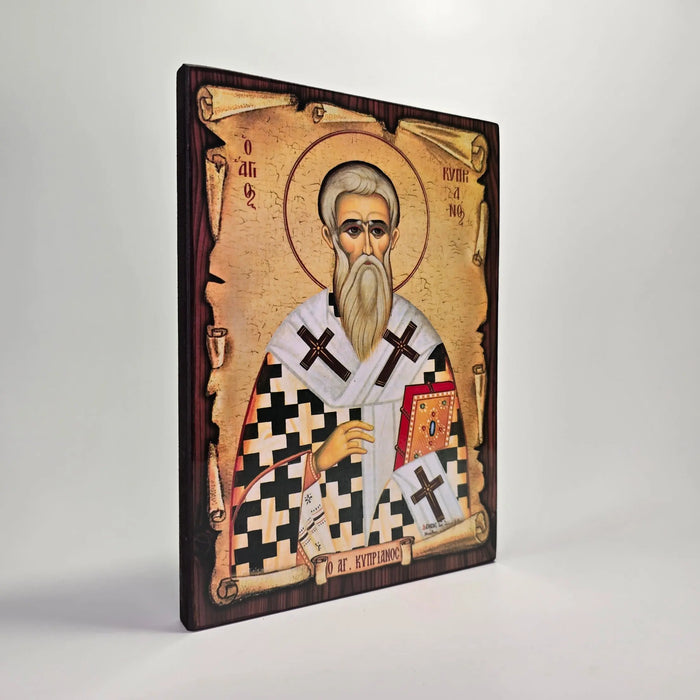 Saint Cyprian Byzantine Icon – Made in Greece, Patra Sacred Icon House