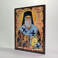 Saint Nektarios of Aegina Byzantine Icon – Made in Greece, Patra Sacred Icon House
