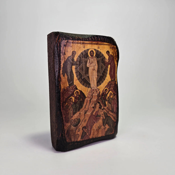 Transfiguration of the Savior Byzantine Icon – Handcrafted in Greece, Mount Athos Sacred Icon House