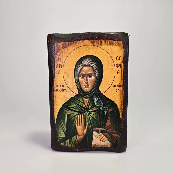 St. Sophia of Kleisoura Byzantine Icon – Handcrafted in Greece, Mount Athos Sacred Icon House