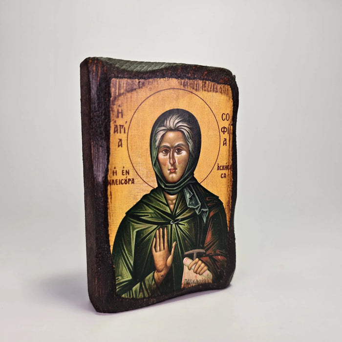 St. Sophia of Kleisoura Byzantine Icon – Handcrafted in Greece, Mount Athos Sacred Icon House