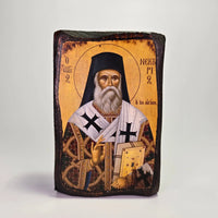 St. Nektarios Byzantine Icon – Made in Greece St Mina Monastery