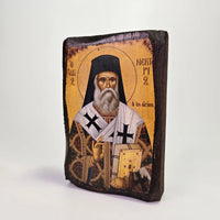 St. Nektarios Byzantine Icon – Made in Greece St Mina Monastery