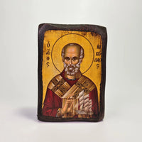 St. Nicholas Byzantine Icon – Handcrafted in Greece, Mount Athos Satin Mina Monastery