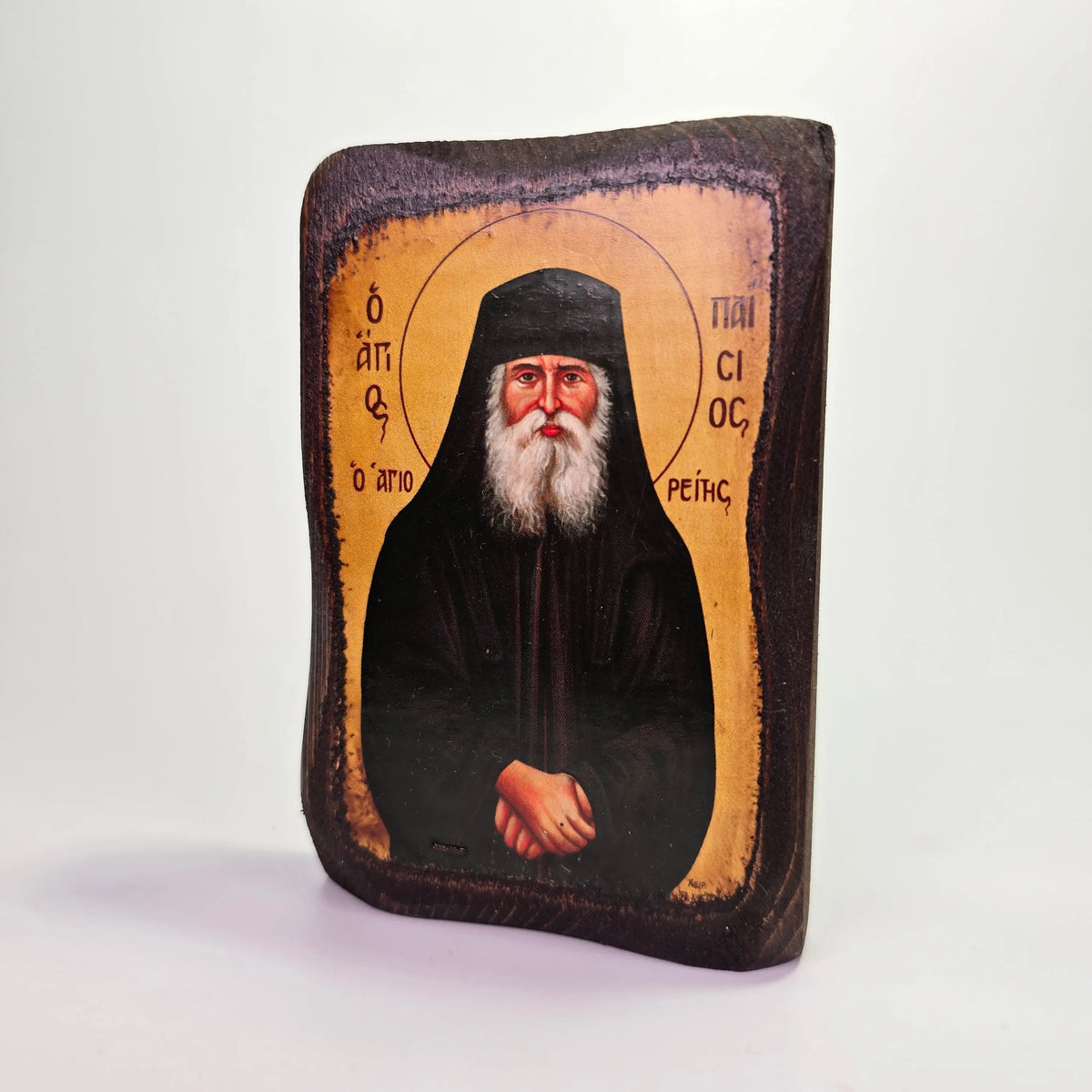 St. Paisius the Athonite Byzantine Icon – Handcrafted in Greece, Mount Athos Mount Athos