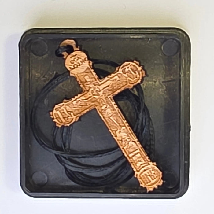 Cross Orthodox Wooden – Crucifixion (5.5 × 3.5 cm) Strikoudis