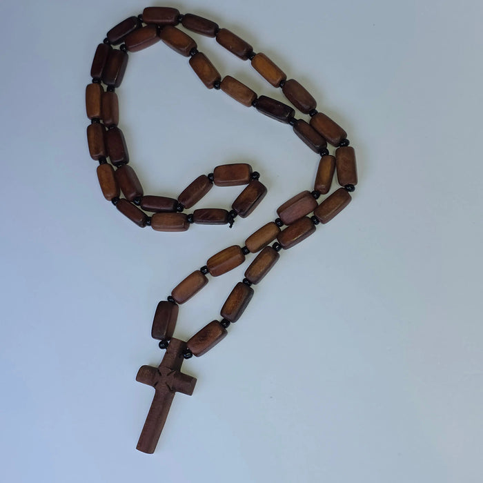 Cross Orthodox Wooden Round and Square Beaded 4 x 2.3 cm Alilo