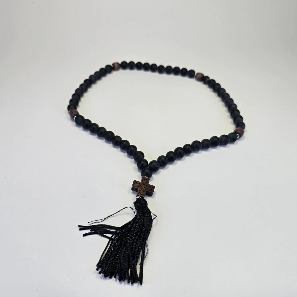 Orthodox Prayer Rope – 55 Beads with Wooden Cross & Tassel - Made on Mount Athos Mount Athos