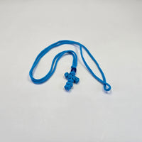 Orthodox Children’s Prayer Cross Necklace – Hand-Knotted Blue Cord Sacred Icon House