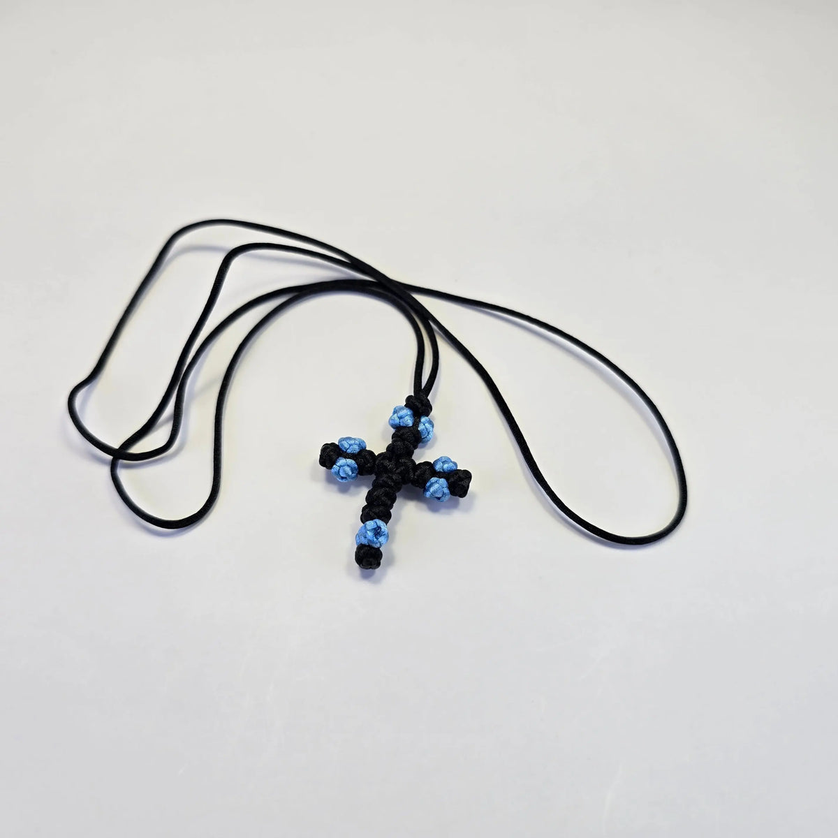 Orthodox Children’s Prayer Cross Necklace – Hand-Knotted (Blue or Pink) Sacred Icon House