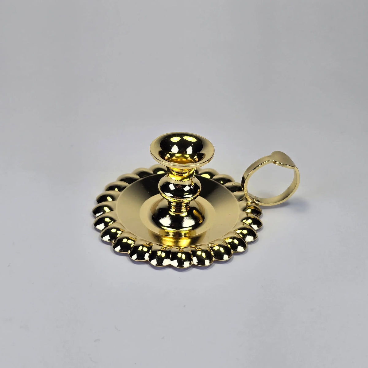 Gold-Tone Orthodox Candle Holder – With or Without Handle Sacred Icon House