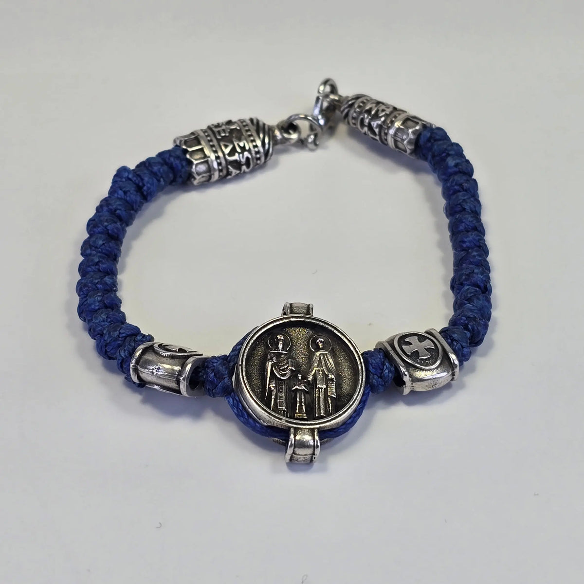 Orthodox Prayer Bracelet with Icon Medallion – Black or Blue Cord (Two Variants) Sacred Icon House