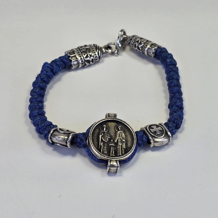 Orthodox Prayer Bracelet with Icon Medallion – Black or Blue Cord (Two Variants) Sacred Icon House