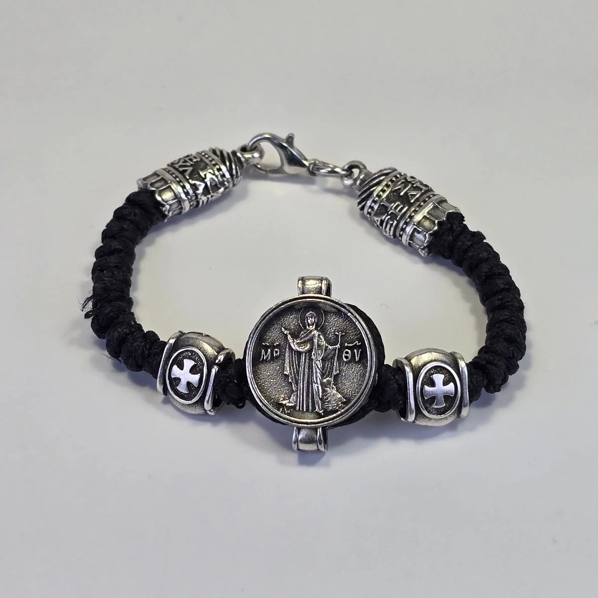 Orthodox Prayer Bracelet with Icon Medallion – Black or Blue Cord (Two Variants) Sacred Icon House