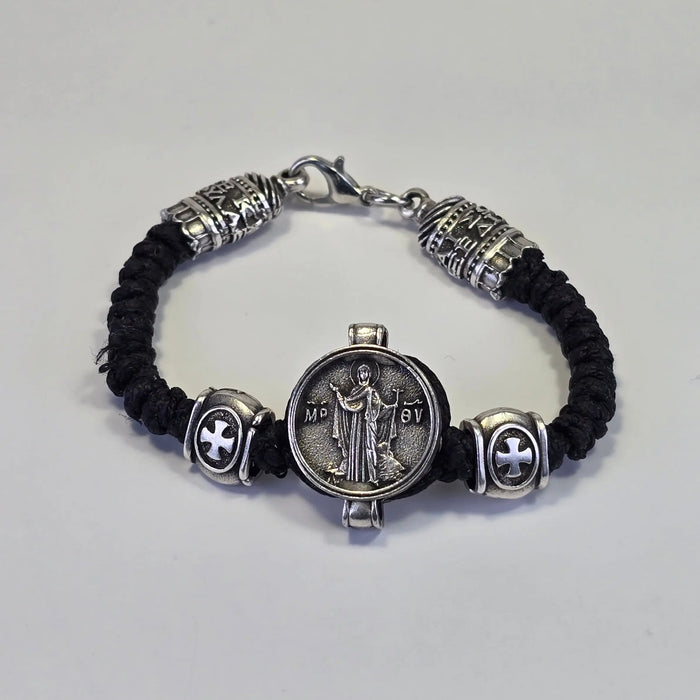 Orthodox Prayer Bracelet with Icon Medallion – Black or Blue Cord (Two Variants) Sacred Icon House