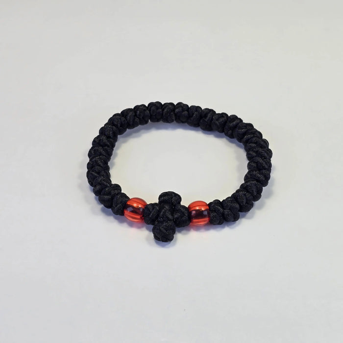 Orthodox Prayer Rope (Komboskini) – 30 Knots with Knotted Cross & Red Beads Sacred Icon House