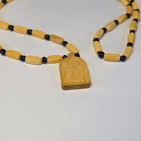 Orthodox Wooden Icon Necklace (2 Variants) – Dark Wood or Light Wood Mount Athos