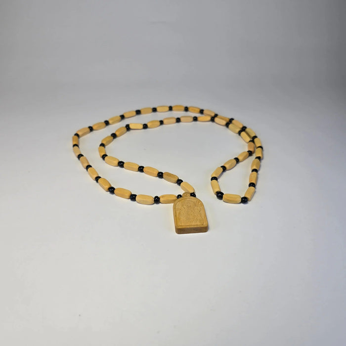 Orthodox Wooden Icon Necklace (2 Variants) – Dark Wood or Light Wood Mount Athos