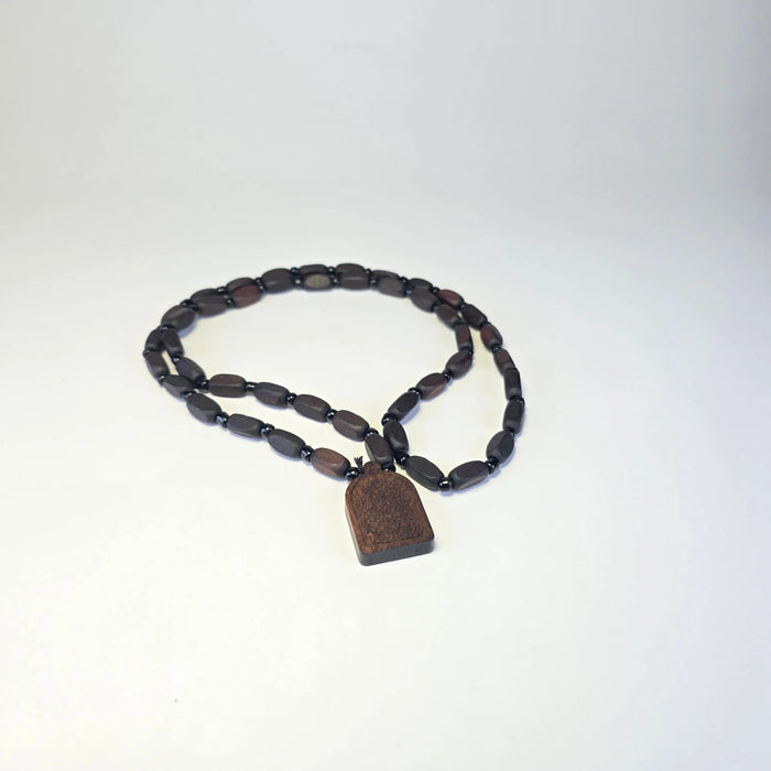Orthodox Wooden Icon Necklace (2 Variants) – Dark Wood or Light Wood Mount Athos