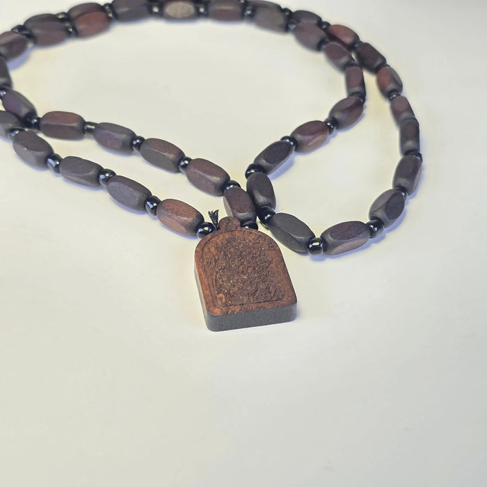 Orthodox Wooden Icon Necklace (2 Variants) – Dark Wood or Light Wood Mount Athos