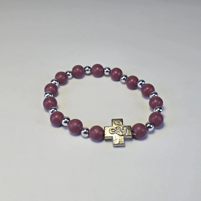 Orthodox Cross Bead Bracelet – Red Stone or Natural Wood (Two Variants) Sacred Icon House