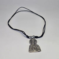 Saint Spyridon Orthodox Icon Necklace – Silver-Tone Metal on Black Cord Sacred Icon House