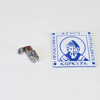 Saint Spyridon Silver Shoe Pendant – With Blessed Cloth within & Blessed Cloth in paper wrap (2 Variants) Sacred Icon House