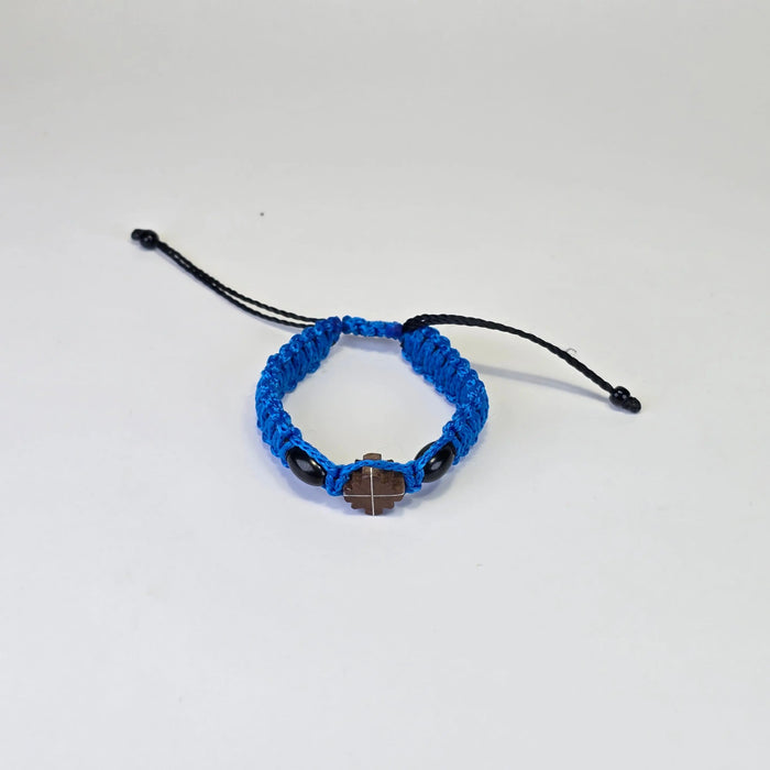 Orthodox Handwoven Bracelet with Wooden Cross – Adjustable (3 Color Variants) Sacred Icon House