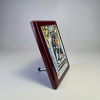 Saint Nicholas the Wonderworker Icon (12 × 9 cm) – Silver & Gold Tone on Wood Sacred Icon House