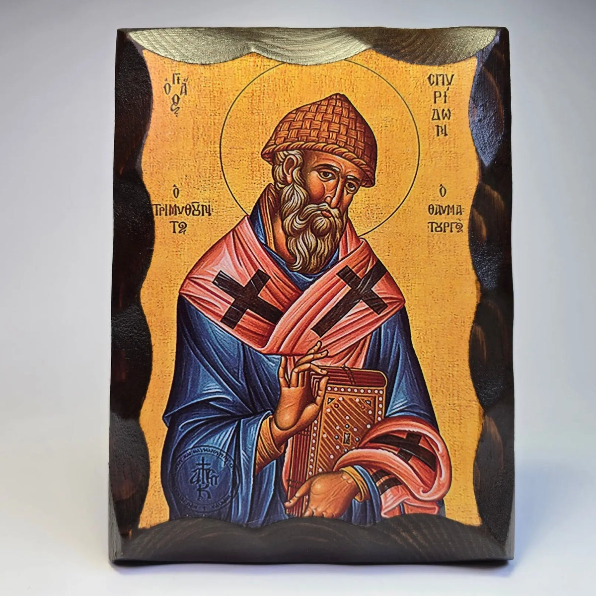 Saint spyridon, icons, 16 × 12 cm 