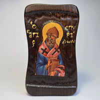 St. Spyridon Orthodox Wooden Icon – 14.5 × 8.5 cm (2 Variants) - Church Icon House