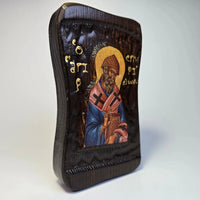St. Spyridon Orthodox Wooden Icon – 14.5 × 8.5 cm (2 Variants) - Church Icon House