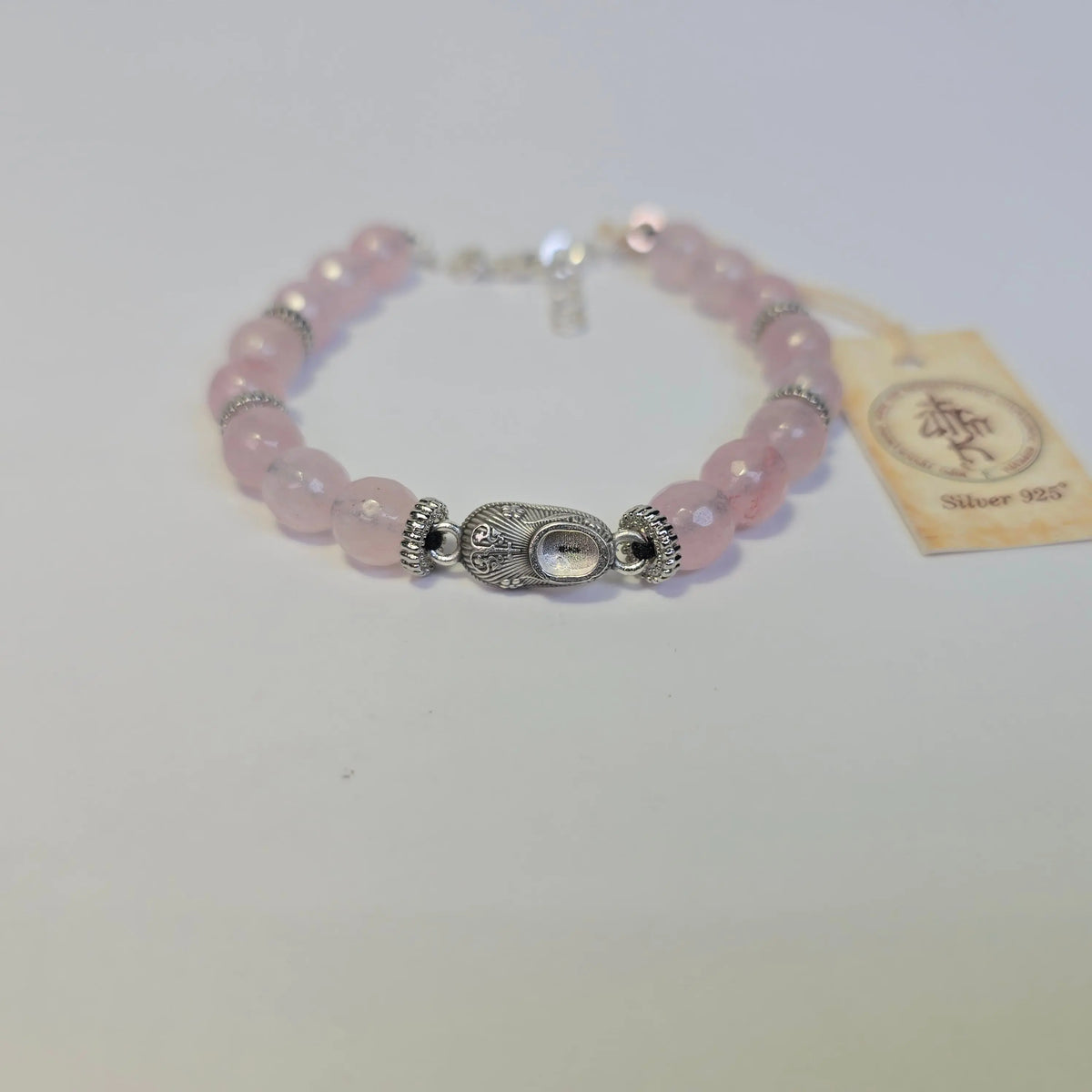 Orthodox Silver 925 Agate Stone Bracelet with St. Spyridon’s Shoe Charm – Multiple Color Variants - Church Icon House