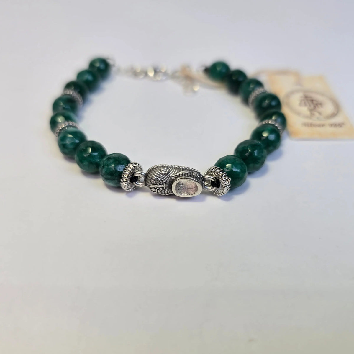 Orthodox Silver 925 Agate Stone Bracelet with St. Spyridon’s Shoe Charm – Multiple Color Variants - Church Icon House