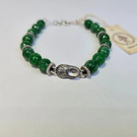 Orthodox Silver 925 Agate Stone Bracelet with St. Spyridon’s Shoe Charm – Multiple Color Variants - Church Icon House