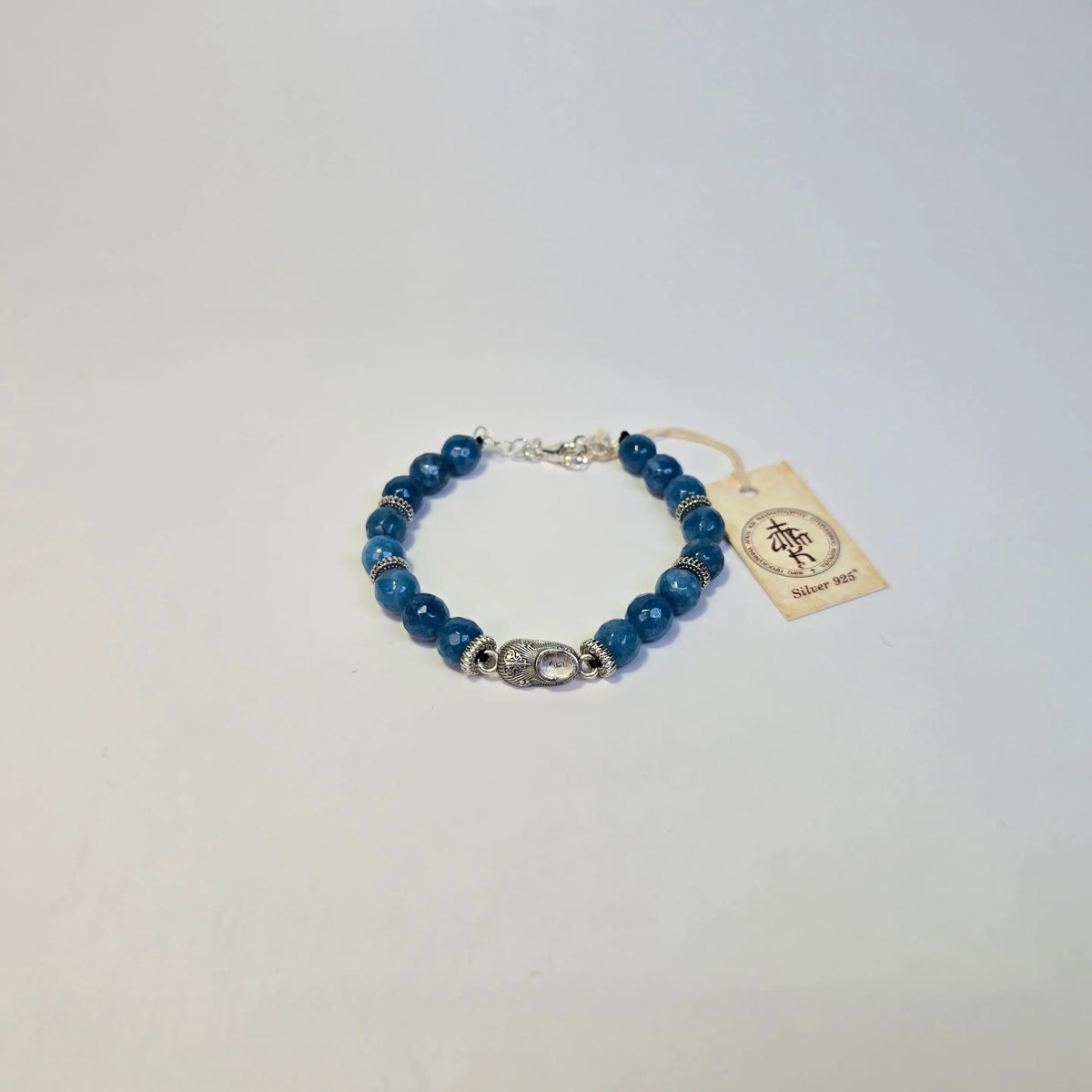 Orthodox Silver 925 Agate Stone Bracelet with St. Spyridon’s Shoe Charm – Multiple Color Variants - Church Icon House