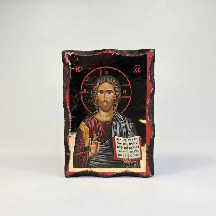 Orthodox Icon of Jesus Christ Pantocrator – Handcrafted Wooden Icon – 9 × 6.5 cm Church Icon Store