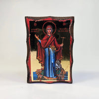 Orthodox Icon of the Mother of God – Protectress of the Holy Mountain – Handcrafted Wooden Icon – 9 × 6.5 cm Church Icon Store