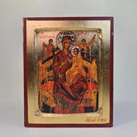 Orthodox Icon of the Mother of God “Pantanassa” – Handcrafted Wooden Icon – 17 × 14 cm - Church Icon Store