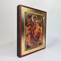 Orthodox Icon of the Mother of God “Pantanassa” – Handcrafted Wooden Icon – 17 × 14 cm - Church Icon Store