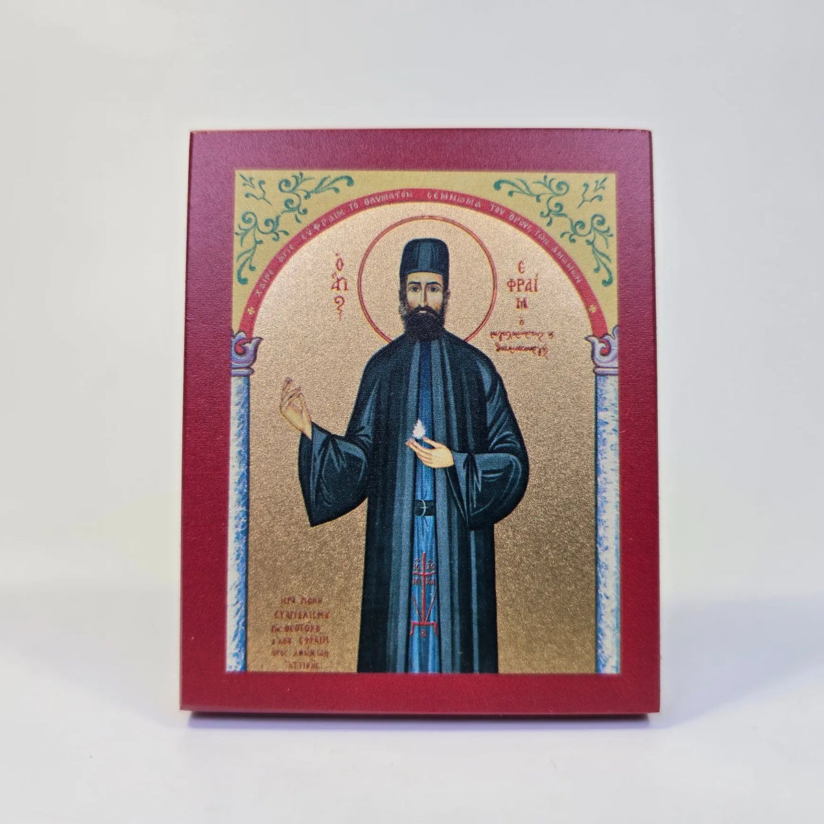 Saint Ephraim Icon – Small Orthodox Icon (9 x 7 cm) Church Icon Store