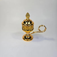Orthodox Brass Incense Charcoal Burner – Gold & Silver Tone Variants Church Icon Store